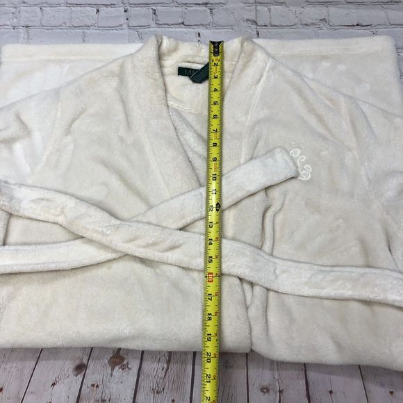 Ralph Lauren Women Polyester Fleece Bath Robe Size Extra Large White B220 -11 - Picture 4 of 15